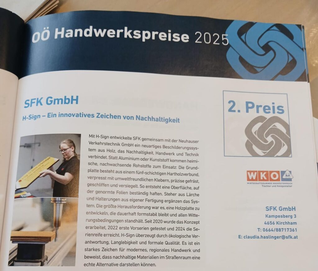 Grund zu feiern: SFK wurde beim OÖ Handwerkspreis mit dem 2. Platz ausgezeichnet.